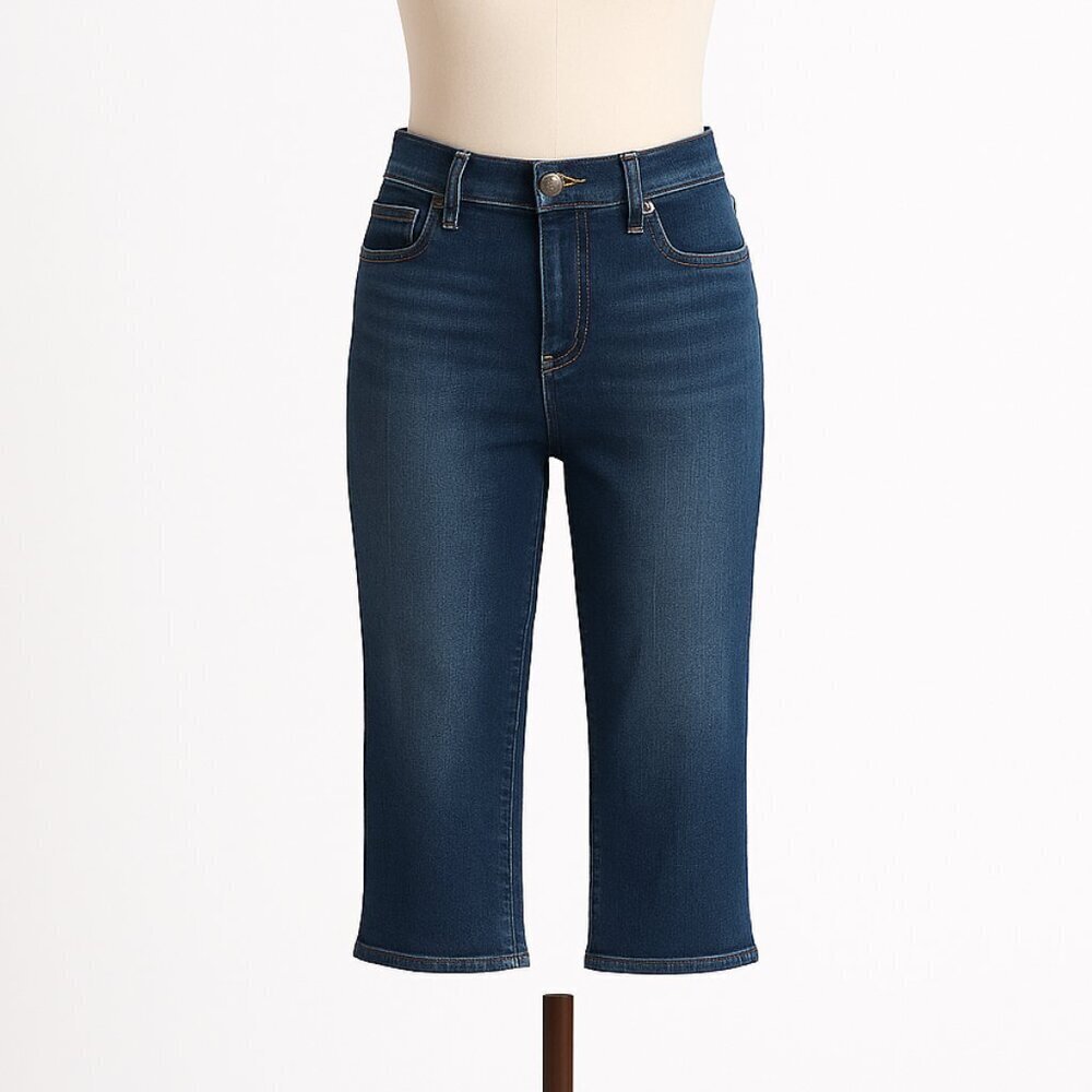 Spanx Womens Size 28 The Slim X Casual Capri Jeans Mid-Rise Straight Leg EUC